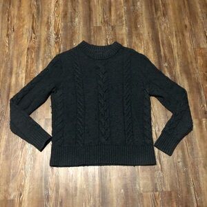 Banana Republic Sweater Men's Small Italian Small Crewneck Wool Cable Knot Gray